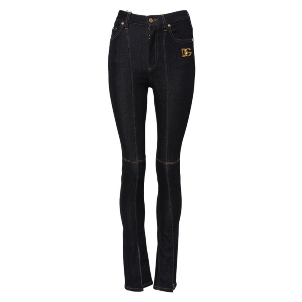 Dolce & Gabbana Blue Cotton High Waist Skinny Denim Women's Jeans